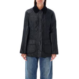 BARBOUR Waxed Cotton Quilted Jacket Women BLACK Coats & Jackets